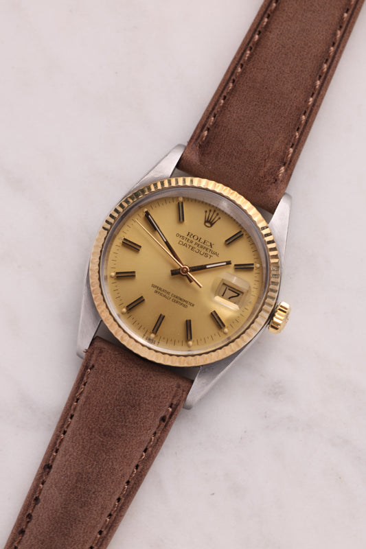 Rolex Datejust 16013 Two Tone on leather strap year 1980