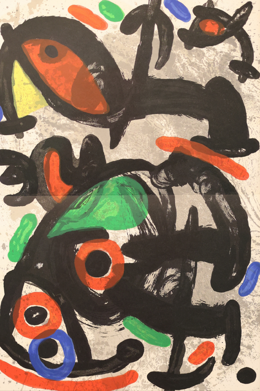 Joan Miró Original 1965 DLM produced 151-152 'Derrière le Miroir' double page lithograph