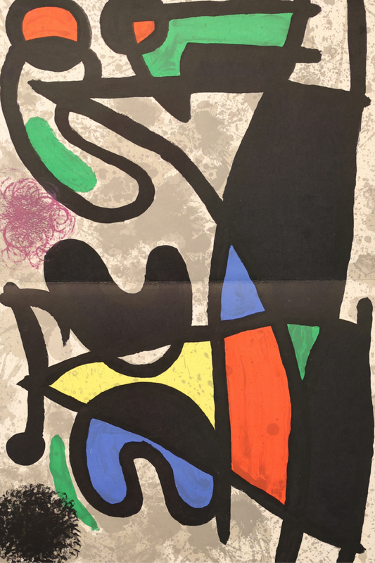 Joan Miró Original 1970 DLM produced 186 'Derrière le Miroir' double page lithograph
