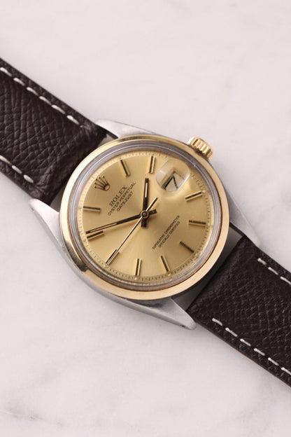 Rolex Datejust 1600 Two Tone on leather strap year 1980