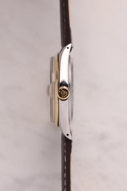 Rolex Datejust 1600 Two Tone on leather strap year 1980