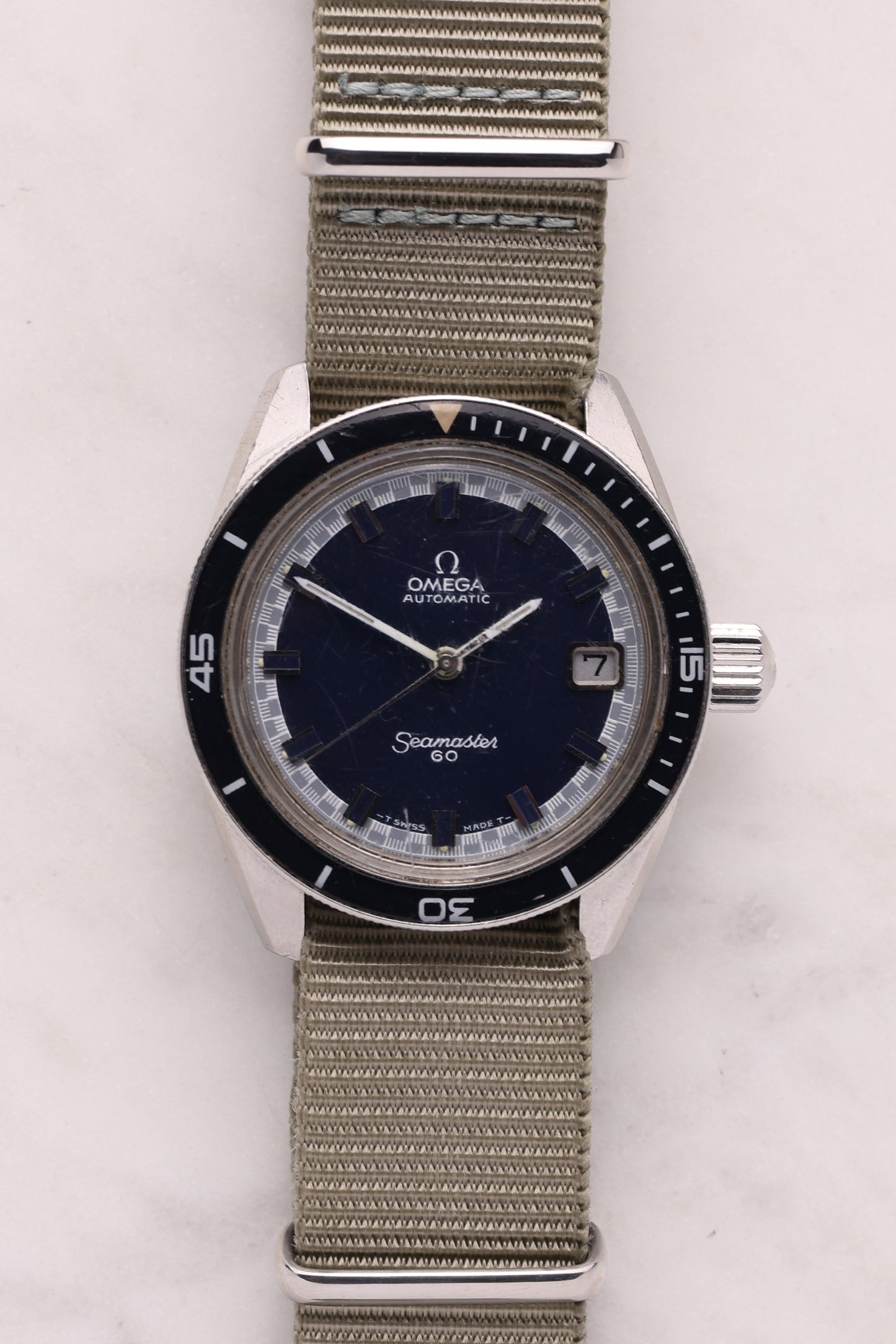Omega Seamaster 60 "Big crown" 166.062 rare black bezel